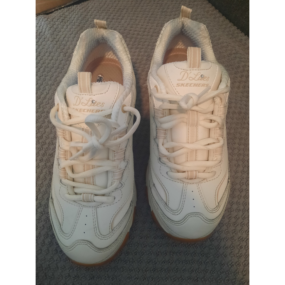 Women's Skechers D'Lites White Beige Sneakers Size 7